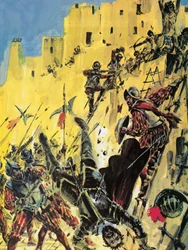 Angriff auf eine der sogenannten Sieben Städte aus Gold