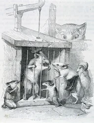 Gefangene Maus umgeben von ihrer zerrissenen Familie - von Grandville