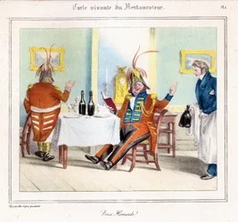 Die lebendige Karte des Restaurateurs: Zwei Hummer! 1831-32 (Lithographie)