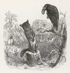 La Fontaines Fabel: Der Rabe und der Fuchs, ca. 1860