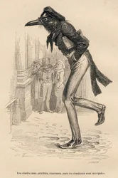 Studien sind mühsam, kostspielig, aber die Studenten sind unerschrocken. Vignetten illustriert von JJ Granville. Gravur signiert Caque im Teil "Die Tierärzte" geschrieben von Pierre Bernard in "Szenen aus dem privaten und öffentlichen Leben der Tiere"