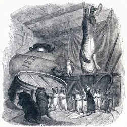 Die Katze und die alte Ratte - Fabeln von La Fontaine