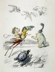 Die Jagd (fabelhaftes Tierrennen) von Grandville