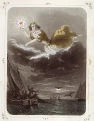 Die Sterne: Frau, die "Der Stern des Seemanns" darstellt - von Grandville