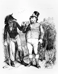 Der Hund und der Wolf, Illustration für 