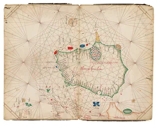 Die früheste bekannte separate Karte der Insel Irland, Portolan-Atlas