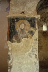 Beschädigte Fresken in der Kirche der Panayia