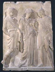 Orpheus, Eurydike und Hermes (Marmor)