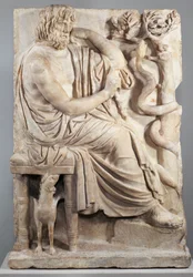 Relief mit einem sitzenden Mann (Der Lansdowne Homer), ca. 75 v. Chr.