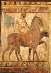 Soldat auf einem Pferd, Grabmalerei