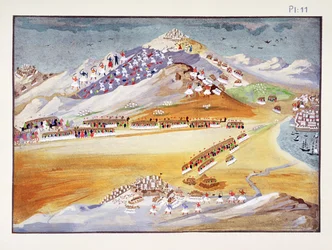 Schlachten am Berg Argos und Korinth, Tafel 11 aus Bildliche Geschichte des griechischen Unabhängigkeitskrieges von General Makryjannis