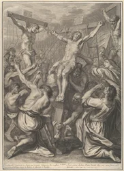 Die Aufrichtung Christi am Kreuz, aus Die Passion Christi, Tafel 19