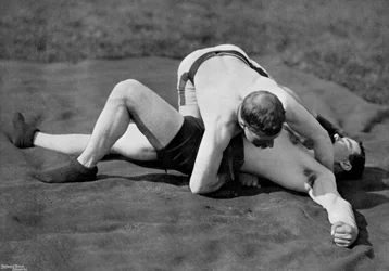 Ein guter Fall, Wrestling-Show, Aldershot, Hampshire, 1896
