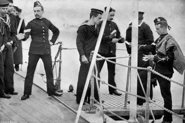 Der Schiffspostbote kommt an Bord, 1896