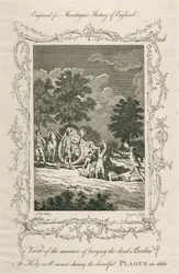 Begräbnis von Pestopfern, Holywell Mount, Shoreditch, London, 1665, spätes 18. Jahrhundert