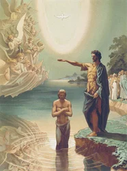 Die Taufe Christi, ca. 1860 (Lithografie)