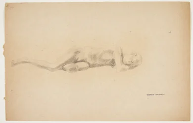 Studie einer Gipsabguss aus Pompeji. Liegender Mann