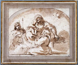 Die Jungfrau mit Kind mit Heiligem Ludwig und Heiligem Franziskus