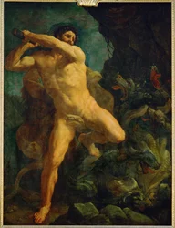 Herkules tötet die Hydra von Lerna
