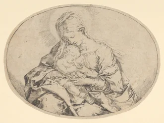 Die Jungfrau mit dem Jesuskind, ovales Komposition, ca. 1600-1640