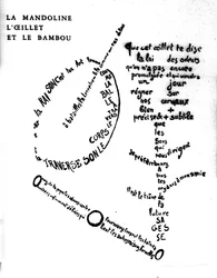 Kalligramm von Guillaume Apollinaire (1880-1918): „Die Mandoline, die Nelke und der Bambus“