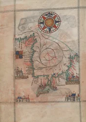 Golf von Biskaya im Atlas von Guillaume Brouscon (1540-1560)