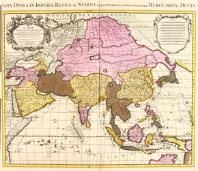 Karte von Asien (Radierung)