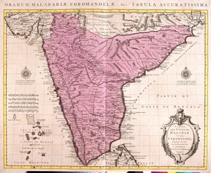 Karte von Coromandel und Malabar (Indien)