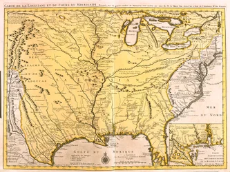 Karte von Louisiana (USA) und dem Mississippi River