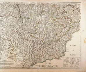 Karte der Region Südpiemont, Monferrato und Westligurien (1707)