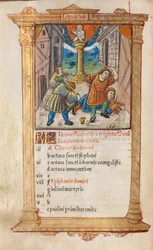Gedrucktes Stundenbuch (Gebrauch von Rom): fol. 2v, Januar Kalenderillustration