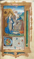 Gedrucktes Stundenbuch (Gebrauch von Rom): fol. 34r, Die Geburt