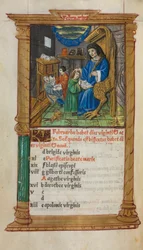 Gedrucktes Stundenbuch (Gebrauch von Rom): fol. 3v, Februar Kalenderillustration