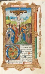 Gedrucktes Stundenbuch (Gebrauch von Rom): fol. 55r, Die Kreuzigung