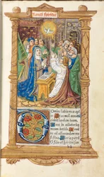 Gedrucktes Stundenbuch (Gebrauch von Rom): fol. 58r, Pfingsten