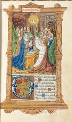 Gedrucktes Stundenbuch Gebrauch von Rom: fol. 58r, Pfingsten, 1510