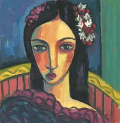 Mädchen mit Blume im Haar