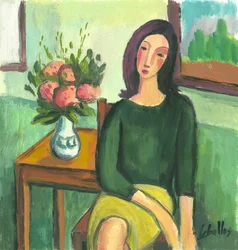 Mädchen mit Hortensien