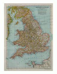 Karte von England und Wales, ca. 1910
