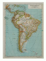 Karte von Südamerika, ca. 1910
