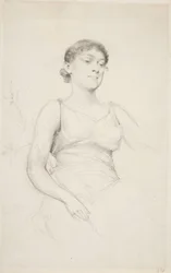 Sitzende junge Frau