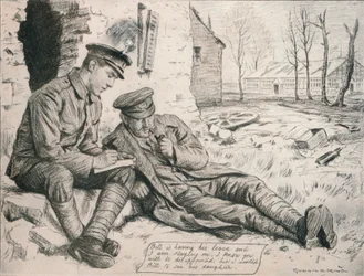 Der Brief nach Hause, ca. 1917, 1918