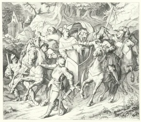 Martin Luther wird auf seiner Rückkehr vom Reichstag zu Worms entführt, 1521