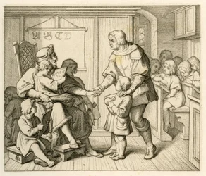 Martin Luthers Einschreibung in die Schule in Mansfeld