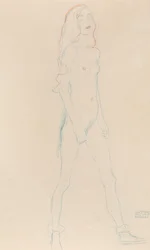 Ein nacktes junges Mädchen, ca. 1917