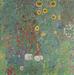 Bauerngarten mit Sonnenblumen