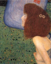 Klimt - Mädchen mit blauem Schleier, ca. 1902-1903