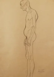 Nackter Mann nach links