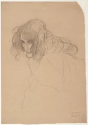 Studie eines Frauenkopfes im Dreiviertelprofil (Studie für Unkeuschheit im Beethovenfries), ca. 1901-02