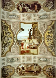 Wiener Burgtheater, Treppenhaus (links): Theater in Taormina, Detail